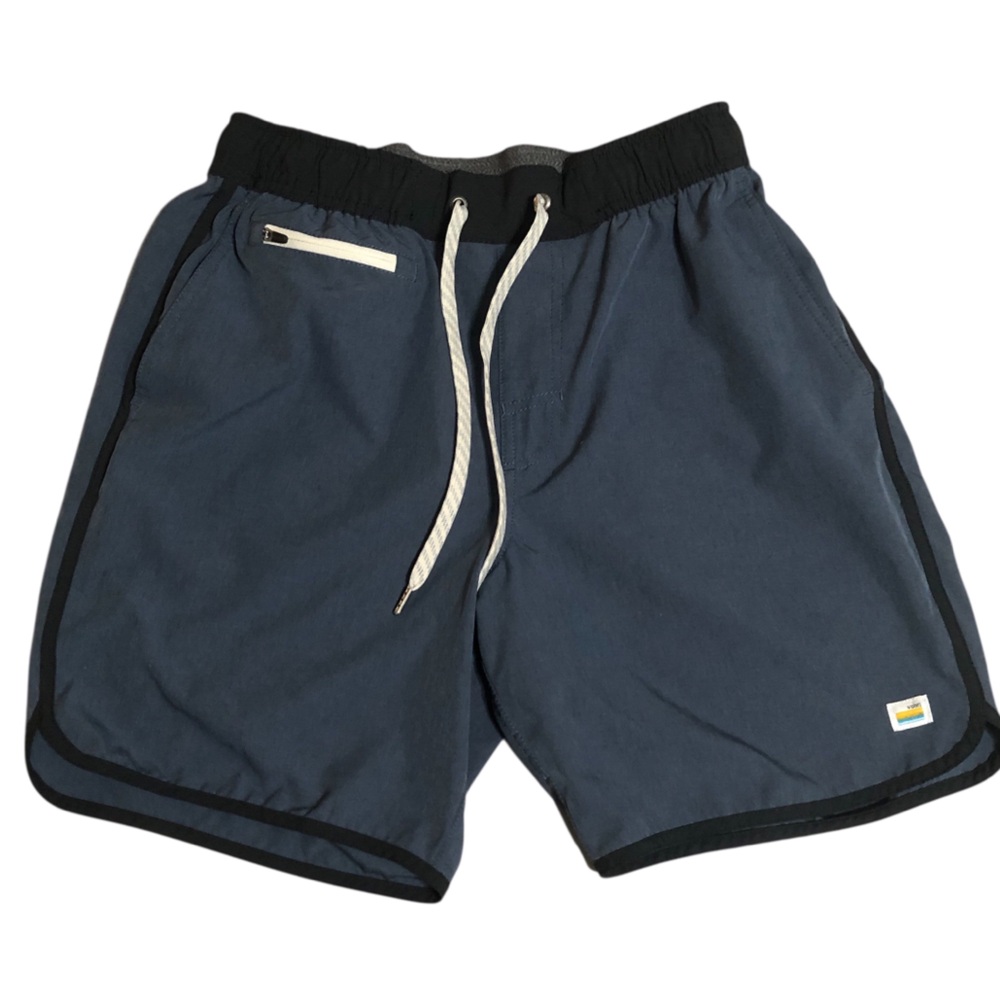 Vuori Banks Athletic Shorts Blue Black Small
